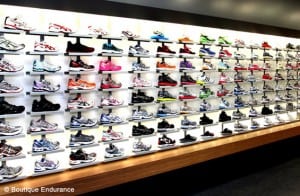 Variety of sports shoes on display at SP.