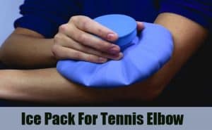 Ice pack for tennis elbow treatment.