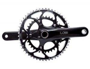 Bicycle crankset with chainring and arm.