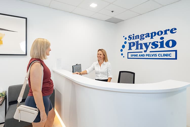 Reception area at Singapore Physio Spine.