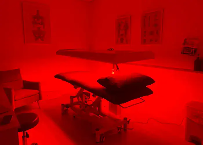 Red light therapy treatment room at SPPC.
