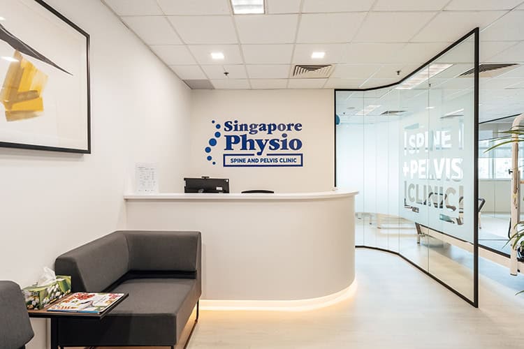 Reception area at Singapore Physio Spine.